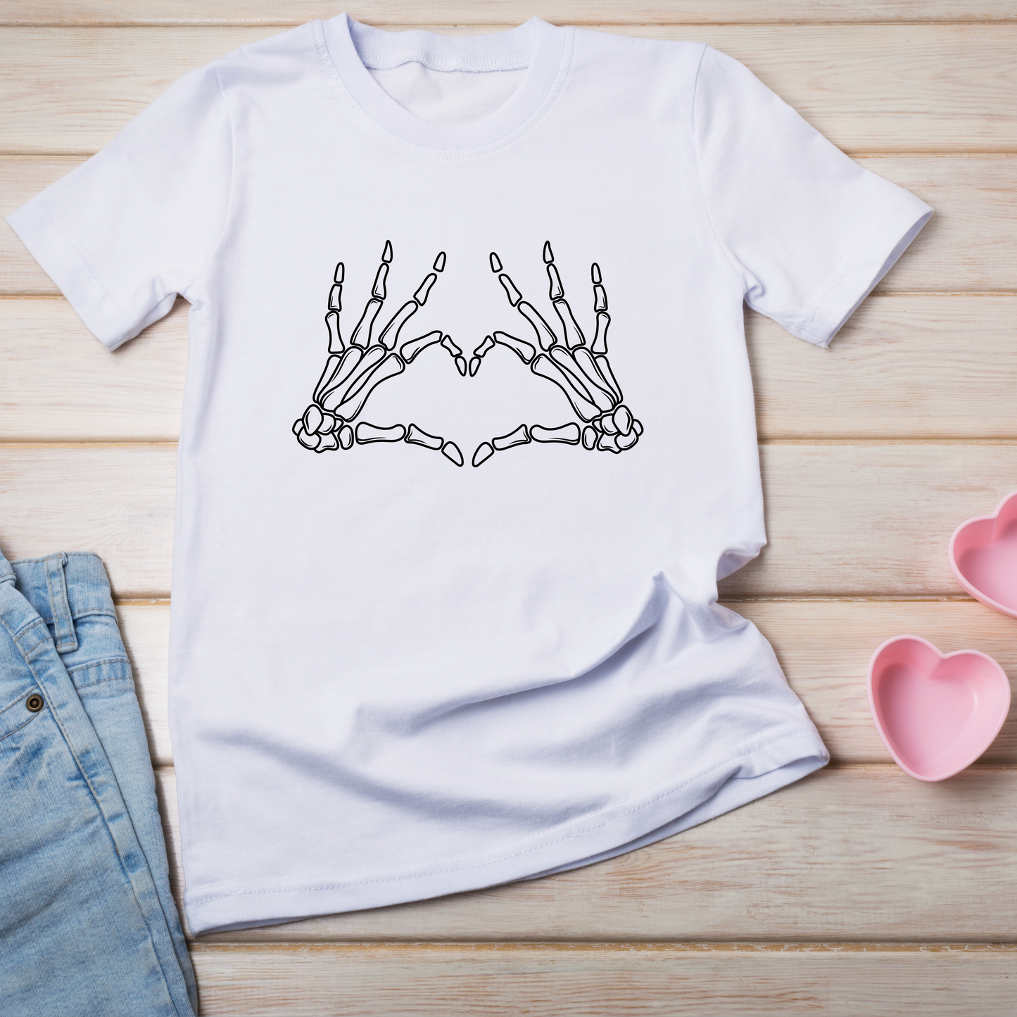 Skeleton Heart Hands- Tee
